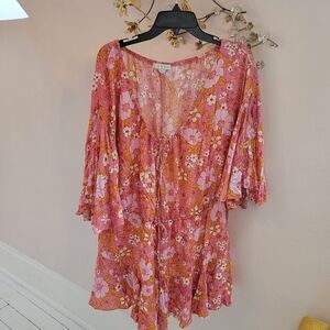 HYFVE Floral Pink and Orange Romper